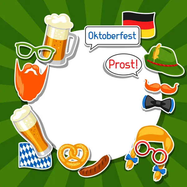 Oktoberfest frame photo booth çıkartmaları ile. Tasarım Festivali ve parti için.
