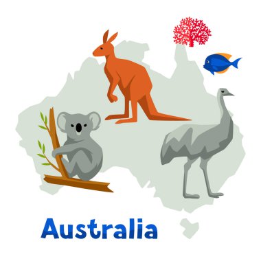 Vahşi hayvanlar ile Avustralya harita gösterimi