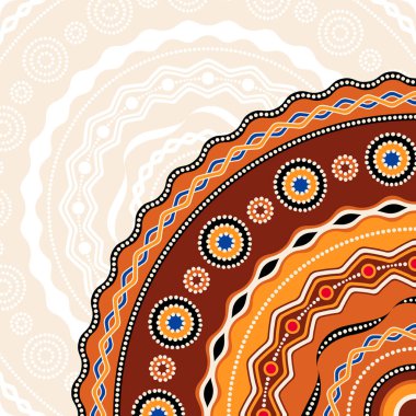 Etnik daire arka plan tasarımı. Avustralya geleneksel geometrik süsleme.