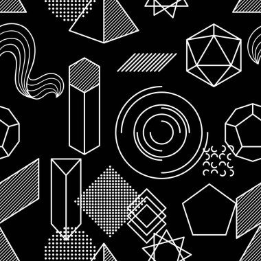 Soyut geometrik şekiller ile Seamless modeli. Satır arka plan sanat.
