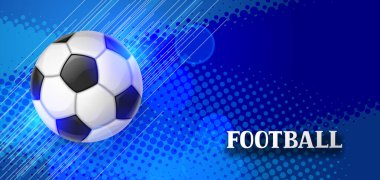 Futbol ya da futbol topu ile banner. Spor illüstrasyon.