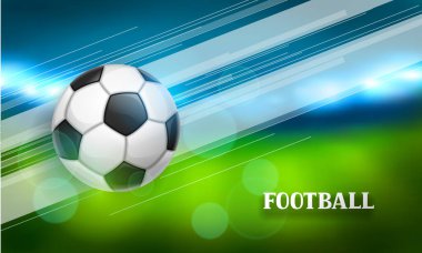 Futbol ya da futbol topu ile banner. Spor illüstrasyon.