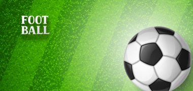 Futbol ya da futbol topu ile banner. Spor illüstrasyon.