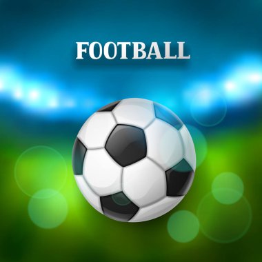 Futbol ya da futbol topu ile banner. Spor illüstrasyon.