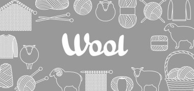 Yün öğelerle arka plan. Mal için el yapımı, örgü veya terzi Dükkanı.