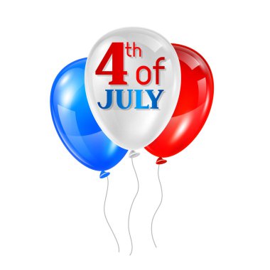 Dört Temmuz Bağımsızlık Günü tebrik kartı. Amerikan vatansever illüstrasyon.