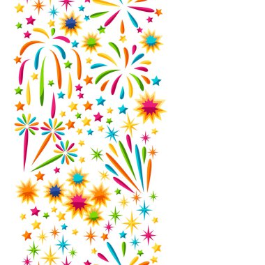 Parlak renkli havai fişek ve Selam ile Seamless Modeli.