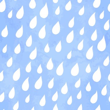 Aquarelle yağmur damlaları ile seamless modeli. Suluboya sonbahar arka plan.