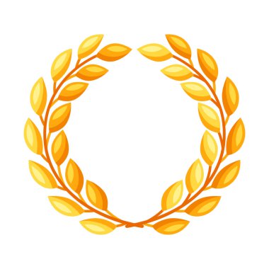 Altın defne çelengi. Dekorasyon ve tasarım için resim.