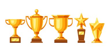 Eski su bardağı ayarlayın. Ödülü-spor veya kurumsal yarışmalar çizimi.