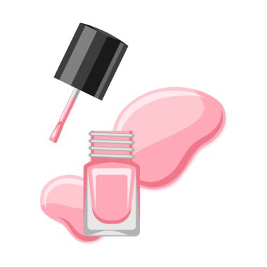Şişe tırnak cilası ile Illustration. Cila reklamlar Koltuklu saç yıkama teknesi.