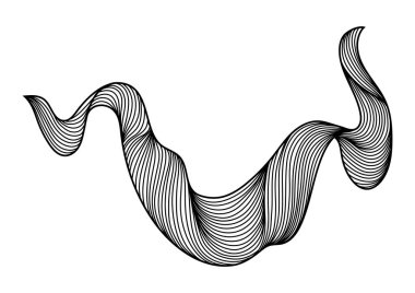 Dalga saç satır curl. Tek renkli çizgili siyah beyaz doku.