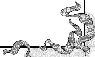 Arka plan dalga çizgi ile bukleler. Tek renkli çizgili siyah beyaz doku.