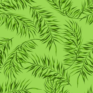 Tropikal seamless modeli. Hindistan cevizi ağacı palmiye yaprakları.