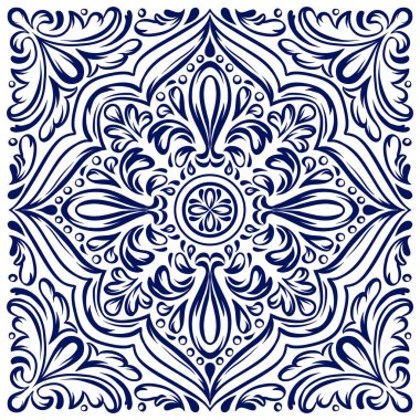 İtalyan seramik seramik deseni. Etnik halk süsleri. Meksika talavera, Portekiz azulejo veya İspanyol majolikası.