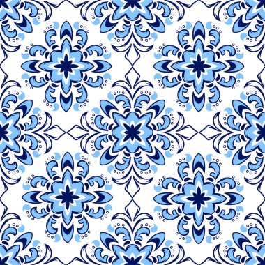 İtalyan döşeme deseni. Etnik halk süsleme. Meksika talavera, Portekizli azulejo veya İspanyolca Mayolikası.