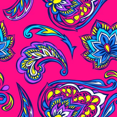 Hint etnik seamless modeli. Etnik halk süsleme. Elle çizilmiş lotus çiçeği ve paisley.