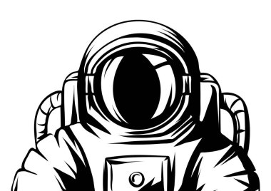 Astronot Illustration. Takım elbiseli uzay adamı. Uzayda kozmonot.
