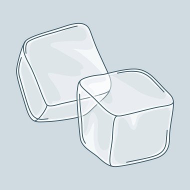 İki buz beyaz arka plan üzerinde ayarlayın. Stilize illüstrasyon.