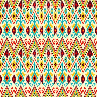 Ikat geometrik folklor desen. Etnik halk süsleme doku. Aşiret mengikat Tekstil. Aztek, Hint, İskandinav, çingene veya Meksika kumaş.