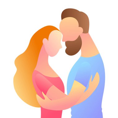 Mutlu sevgililer günü tebrik kartı. İki sevgili ile arka plan.