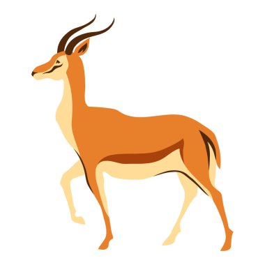 Ceylan stilize Illustration. Vahşi Afrika savana hayvan beyaz arka plan üzerinde.