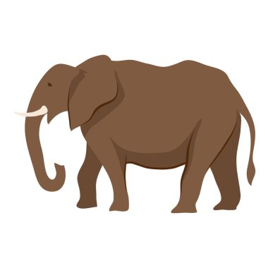 Fil stilize Illustration. Vahşi Afrika savana hayvan beyaz arka plan üzerinde.