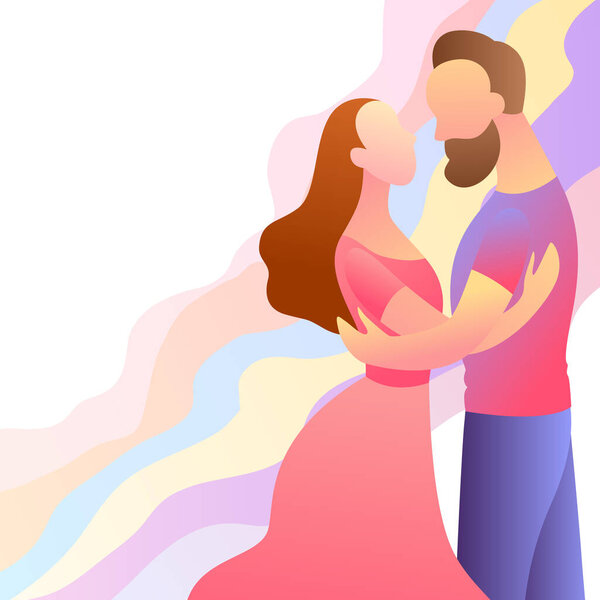 Поздравительная открытка на день святого Валентина. Фон с двумя любовниками
.