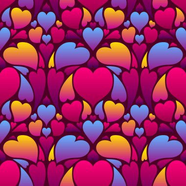 Mutlu sevgililer günü seamless modeli. Renkli kalpler şekli. Romantik arka plan seviyorum. Tasarım ayıklayacaktır.