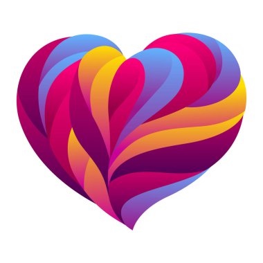 Mutlu sevgililer günü tebrik kartı. Renkli kalp şekli. Romantik arka plan seviyorum. Tasarım ayıklayacaktır.