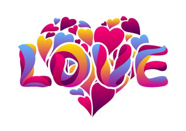 Mutlu sevgililer günü tebrik kartı. Stilize tipografi seviyorum. Romantik arka plan. Tasarım ayıklayacaktır.