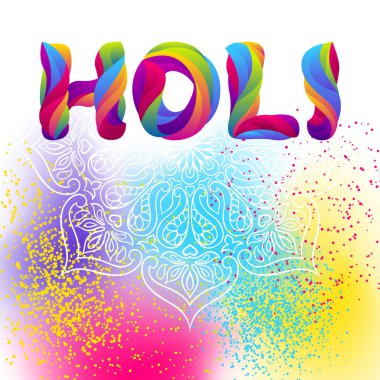 Mutlu Holi renkli arka plan. Kutlama veya Festivali için parti afiş.