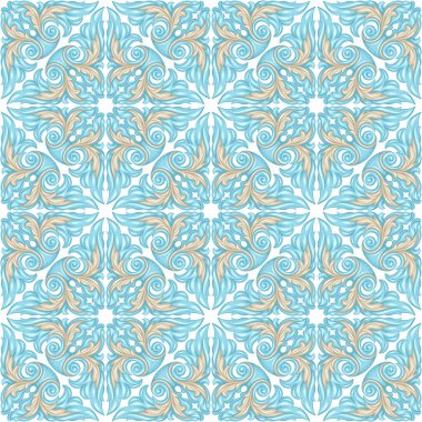 Portekizce azulejo seramik döşeme deseni. Etnik halk süsleme. Akdeniz geleneksel süs. İtalyan seramik, Meksika talavera veya İspanyolca Mayolikası.