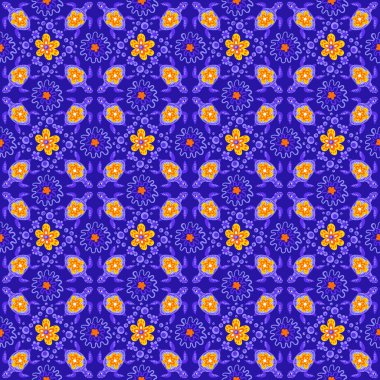 Meksika talavera Seramik döşeme deseni. Şirin saf Kaplumbağa ve çiçekler. Etnik halk süsleme.