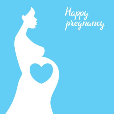 Mutlu hamilelik. Oldukça hamile kadın. Bebek Hediyeleri Partisi Davetiyesi. Çocuk bekleyen illüstrasyon.