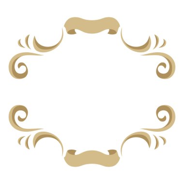 Süslü çiçekli altın elementlerle çerçevelenmiş. Kaligrafik kıvrımlar.