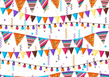 Bayrakların çelenk ile dikişsiz desen. Kutlama tatil arka plan.