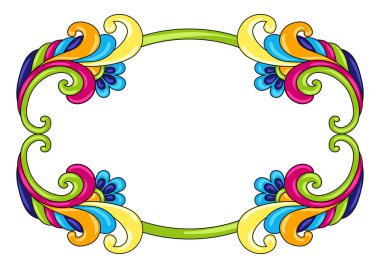 Süs girdapları ile Meksika dekoratif çerçeve. Geleneksel dekoratif objeler. Talavera süs seramiği. Etnik halk süsü.