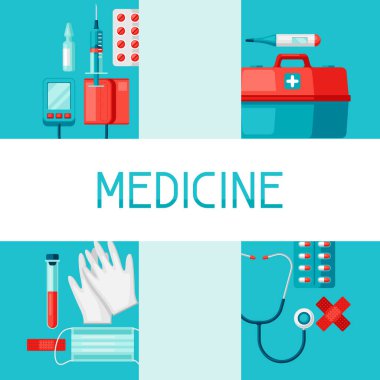 İlk yardım kiti ekipman arka plan. Acil yardım için tıbbi aletler.