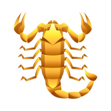 Scorpio zodiac sign, golden horoscope symbol. Stylized astrological illustration. clipart