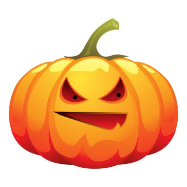 Kızgın balkabağı Mutlu cadılar bayramı illüstrasyon. Karikatür tatil simgesi.