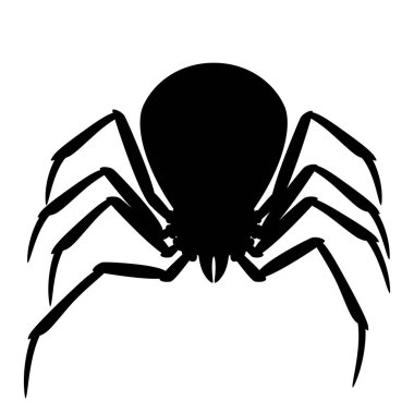 Kara dul örümcek silueti. Cadılar Bayramı tatili için İllüstrasyon.