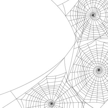 Örümcek Web siluet Cadılar Bayramı arka plan. Siyah beyaz Illustration.