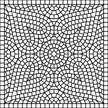 Antik Mozaik Seramik kiremit deseni. Renkli mozaik süsleme. Floral dekoratif doku.