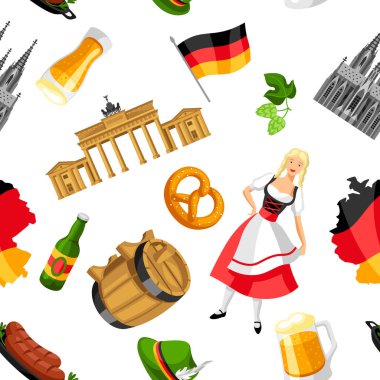 Alman dikişsiz desen. Almanya ulusal geleneksel semboller ve nesneler.