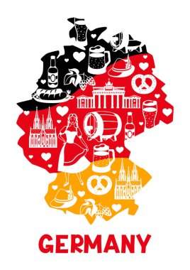 Alman arka plan tasarımı. Almanya ulusal geleneksel semboller ve nesneler.