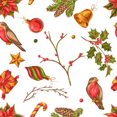 Mutlu Noeller sorunsuz desen. Vintage tarzda tatil arka plan.