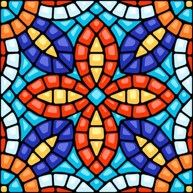 Antik mozaik seramik seramik desen. Dekoratif cam süsü. Soyut antika dokusu.