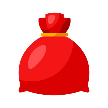 Hediyeler ile Noel çantası İllüstrasyon. Stilize düz simge.