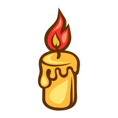 Noel mum İllüstrasyonu. Retro tarzında stilize karikatür simgesi.